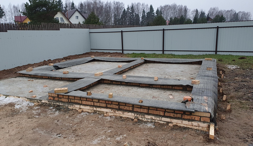 Строительство фундаментной плиты под баню п. Кстово, Рыбинский район