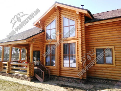 Дом из оцилиндрованного бревна в деревне Фалилеево, Рыбинский район