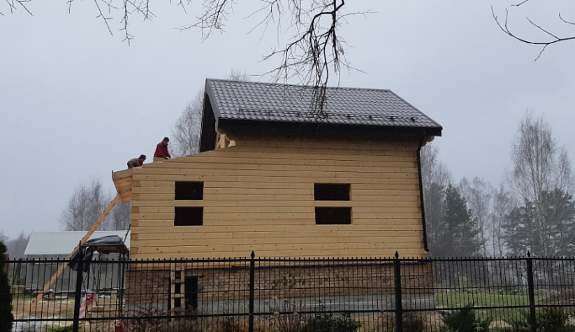 Строительство дома из профилированного бруса камерной сушки Рыбинский район, п.Забава