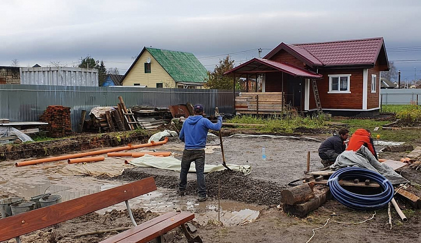Строительство фундаментной плиты под дом: г. Рыбинск, п. Копаево