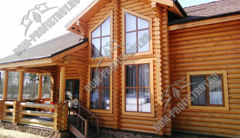 Дом из оцилиндрованного бревна в деревне Фалилеево, Рыбинский район