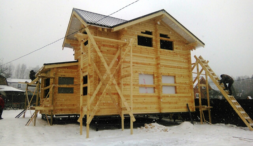 Дом из профилированного бруса в деревне Любучаны, Чеховский район.