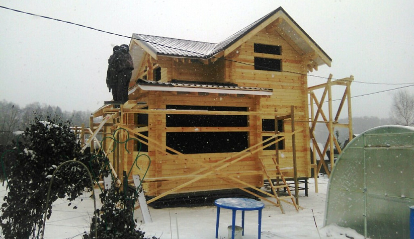 Дом из профилированного бруса в деревне Любучаны, Чеховский район.