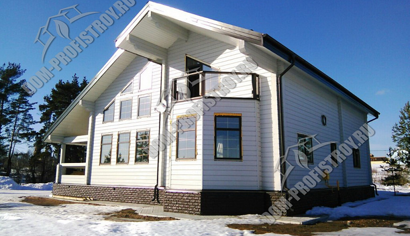 Дом из клееного бруса в деревне Спас, Рыбинский район, внешняя отделка