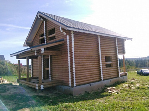 Дом из оцилиндрованного бревна в деревне Спас, Рыбинский район
