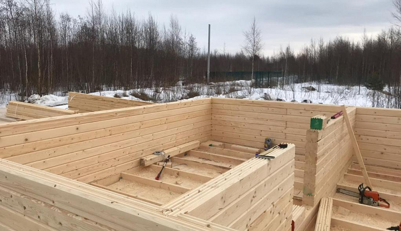 Строительство дома из профилированного бруса камерной сушки в Ленинградской области, г. Шлиссельбург