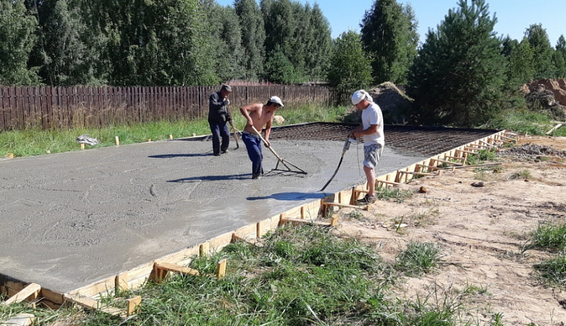 Строительство фундаментной плиты по адресу Рыбинский район к/п "Коприно"